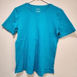 Women's Blue T-Shirt Christopher & Banks Size Medium